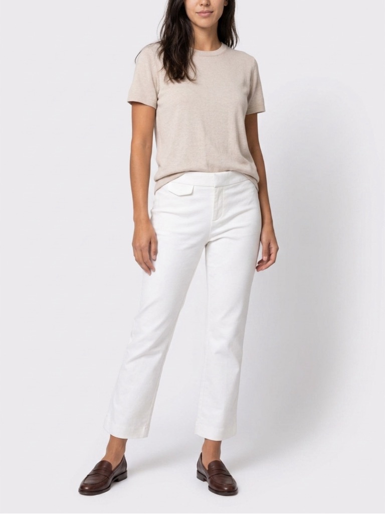 Zara White Straight Leg Pants